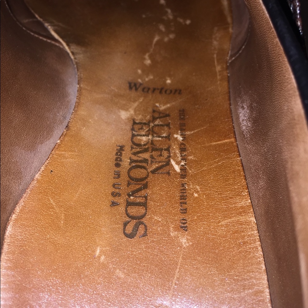 11.5 D sharkskin monk strap Allen Edmonds brown - Picture 8 of 8